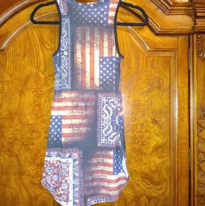 ❤️🤍💙paisley/flag tank top